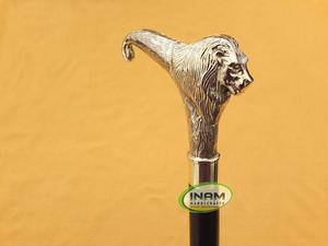 Bastón plegable de madera de Estilo vintage tallado a mano, de calidad superior bastón para caminar, con mango de León de diseñador - Product Image 5