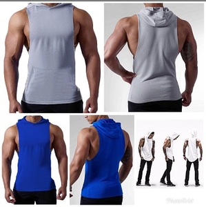 Débardeurs de sport pour hommes personnalisés OEM avec capuche - Product Image 4