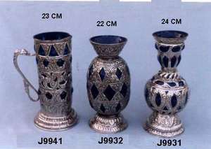 <b>Blue</b> Glass and Brass Silver Plated <b>Tea</b> <b>Light</b> <b>Holder</b> Home Decoration Votive Bowl for Christmas Festivities - Product Image 5