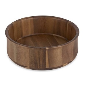 Cuenco de madera de acacia para servir frutas o ensaladas Nuevo diseño Cuenco de forma redonda de madera maciza personalizado - Product Image 3