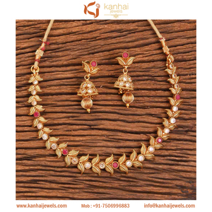 สร้อยคอชุบทองโบราณที่ละเอียดอ่อน18516ทับทิม - Product Image 1