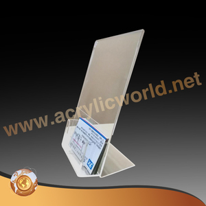 Porte-affiche acrylique réutilisable en forme de L avec Alu. Base pour les entreprises, porte-cartes de prix pour le magasin porte-brochures en acrylique - Product Image 1