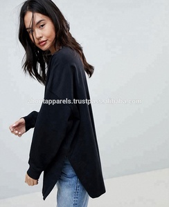 Sudadera de cuello redondo de lana Lisa para mujer, ropa para Parte Superior Femenina, sin capucha - Product Image 4