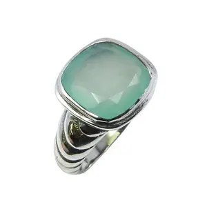 Aantrekkelijke Chalcedoon Stone Exclusieve 925 Sterling Zilveren Ring Leverancier India 925 Zilveren Sieraden