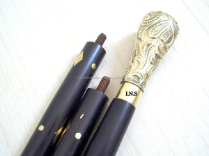 Palo de latón y perilla de madera, bastón de diseñador para personas ciegas, bastón elegante para caminar - Product Image 2