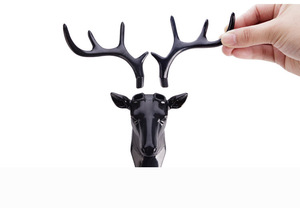Charmcci Móc Treo Tường Hình Động Vật Đầu Hươu Bằng Nhựa ABS 800216 Móc Treo Siêu Dính Dính Hai Móc Treo Túi Áo Khoác - Product Image 5