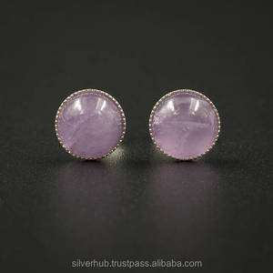 925 solide en argent Sterling naturel rose Kunzite pierres précieuses goutte boucles d'oreilles semi-précieuse bijoux fins crochet pour cadeau d'anniversaire - Product Image 1