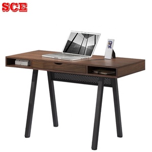 Modern Home Furniture Long Study Gaming Steel and Wood <b>Computer</b> <b>Desk</b> Drawer <b>Black</b> 120cm Length Sce Model PCD-161 - Product Image 1