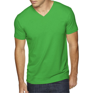 T-shirts à col en V 100% coton personnalisés pour hommes coupe régulière sérigraphie de haute qualité T-shirts simples et lourds-courts et longs - Product Image 3