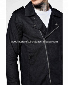 Chaqueta de cuero con relleno de plumón Vintage para hombre, chaqueta vaquera elegante de alta calidad, transpirable, botones largos de retazos, Invierno Unisex - Product Image 3