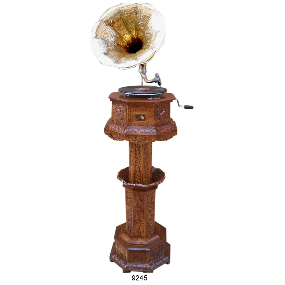 Индийский граммофон ручной резки, репродукция под старину, распродажа