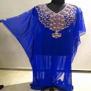 Abaya — caftan musulman, bleu Royal, dubaï, Abaya - Product Image 2