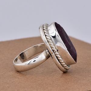Rubí teñido 12X16mm Piedra preciosa ovalada Lisa Sólido 925 Anillo hecho a mano de plata Fabricante de joyería fina Mayorista CASA DE PLATA - Product Image 3
