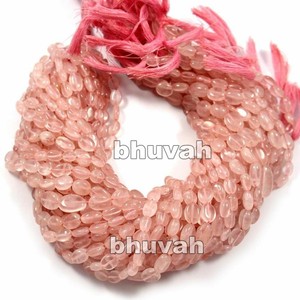 ลูกปัดพลอยรูปไข่  สายลูกปัดคริสตัล  โรสควอตซ์  รูปทรงรี  หินหมั้น  สายลูกปัดโรสควอตซ์ - Product Image 1