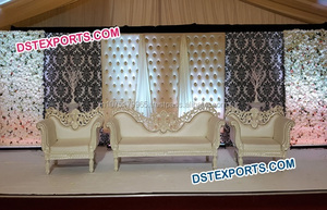 ของประดับตกแต่งพื้นหลังเวทีงานแต่งงาน,แผงประดับตกแต่งทำจากหนังสวยงามสำหรับงานแต่งสไตล์เอเชีย - Product Image 3