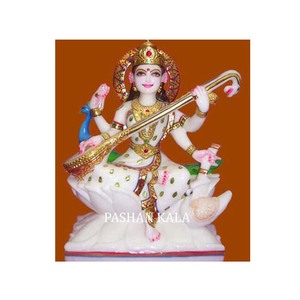 Goddess Marble Statue of Saraswati Mata - Product Image 1