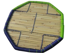 Artisanat écologique canne en bambou maison salon balcon extérieur tabourets de patio tables et poufs ensembles console en incrustation d'os - Product Image 4