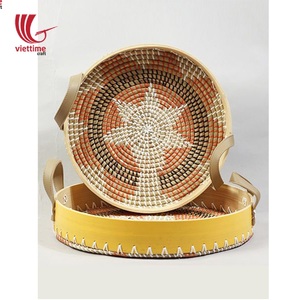 Bandeja de plástico para servir algas marinas, accesorio decorativo con asa, única, tejida - Product Image 1