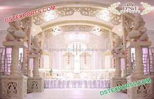 มณฑปไม้ลายไม้สวยงามสำหรับงานแต่งงานแบบมหาราชา มณฑปไม้แกะสลักด้วยมือแบบอินเดีย จัดวางสำหรับงานอีเว้นท์ในออสเตรเลีย - Product Image 3