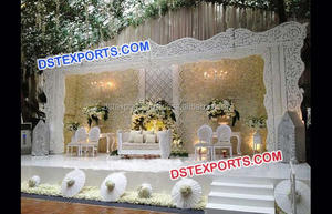 Paneles de marcos de fondo para escenario de boda, paneles de fibra blanca de tamaño completo, hermoso - Product Image 2