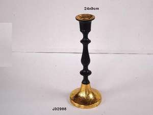 High Quality Two-Tone Black Gold <b>Taper</b> <b>Candle</b> <b>Holder</b> Cast Aluminium for Christmas Weddings Home Decoration - Product Image 2