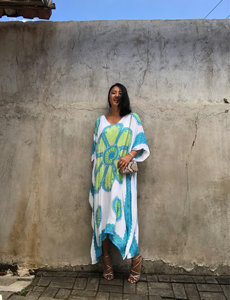 Caftan avec imprimé numérique pour la plage, tenue de nuit coupe ample, nouveau modèle 2020 - Product Image 5