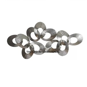 Stainless Steel <b>Frame</b> Hammered Shiny Finished Rings <b>Wall</b> Decor <b>Wall</b> <b>Art</b> Sustainable Feature <b>Wall</b> Decoration - Product Image 1