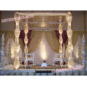 Pilares de cristal de boda iluminados, último Mandap de pilares de cristal - Product Image 1
