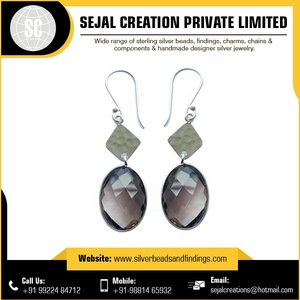 Pendiente de plata con piedras preciosas originales Compre pendientes de tuerca con piedras preciosas en línea en el Festival DE LA India Pendientes de plata esterlina con piedras preciosas de lapislázuli - Product Image 6