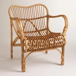 Silla de mimbre tejida a mano para jardín al aire libre, muebles para el hogar, Vietnam, artesanías hechas a mano, productos artesanales, decoración para sala de estar