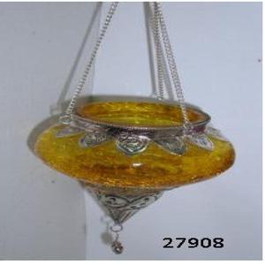 Support mural en verre et laiton jaune pour jardin et salon - Product Image 2