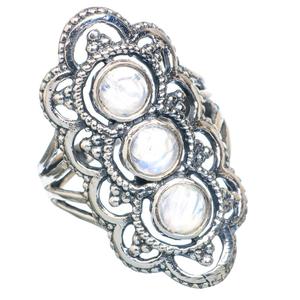 Vente en gros de bagues en argent sterling massif 925 avec pierre naturelle arc-en-ciel et pierre de lune bijoux fins bague de forme ovale pour mariage - Product Image 2