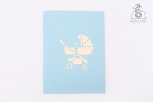 การ์ดป๊อปอัพ 3 มิติ ลายรถเข็นเด็กสีฟ้า งานฝีมือเวียดนาม ราคาสุดคุ้ม - Product Image 5
