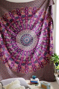 Bohemio Mandala <span class=keywords><strong>Hippie</strong></span> psicodélico intrincado diseño Floral colcha indio pensamiento mágico tapiz - Product Image 2