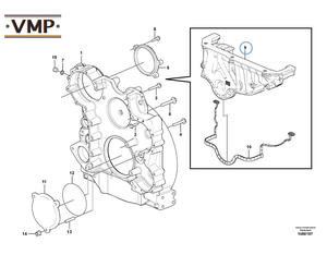 VOE 22121028-Couvercle de pignon de distribution pour chargeuses sur pneus L150H, L180H HL, L180H, L220H, L250H et Haulers A35G,A40G - Original - Product Image 5