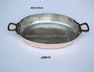 <b>Copper</b> Tray With Pewter Lining and Brass <b>Handles</b> <b>Kitchen</b> Ware <b>Copper</b> Art Ware <b>Kitchen</b> <b>Copper</b> Ware Metal Crafts - Product Image 3