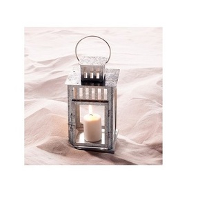 Elegant Modern Style Wedding Candle <b>Lantern</b> Iron-Made Glass Metal Holder <b>Silver</b> Handmade Art India Customizable Home Decoration - Product Image 1