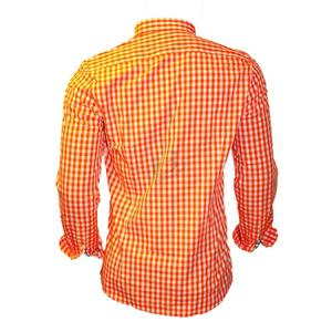 Mince 100% Coton Plaid Shirts pour Hommes À Manches Longues Régulière Fit Robe À Carreaux chemise Hommes (Oktoberfest France Chemise) - Product Image 3