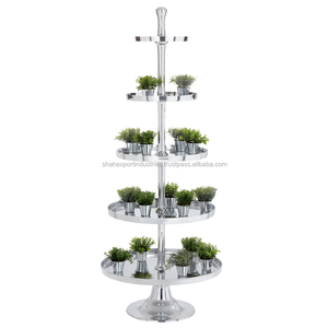 แท่นวางโชว์เค้กทรงกลมเมทัลลิกเงาสำหรับเสิร์ฟเค้กคัพเค้กและคุกกี้สำหรับวันเกิดและงานแต่งงานอุปกรณ์ตกแต่งเค้ก - Product Image 4