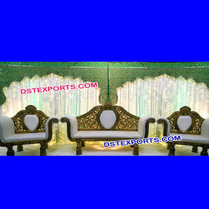 Designer Muslim Wedding Stage Backdrop Pakistani Wedding Arch BackdropS <b>Glittering</b> Sequin Temple Backdrop - Product Image 1
