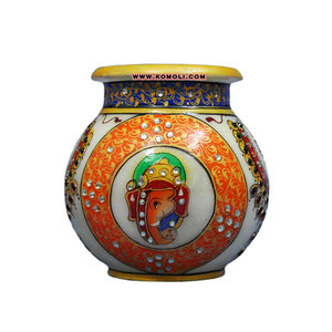 Kalash en marbre décoratif peint à la main, tailles personnalisées de 5 pouces, articles de pooja en marbre - Product Image 4