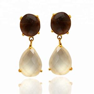 18k Gold Plated 925 Sterling Silver Natural Black Onyx Gemstone Wholesale Attractive Handmade Vintage Jewelry <b>Earrings</b> For Woman - Product Image 1