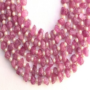 เครื่องประดับพลอยแซฟไฟร์สีชมพู23ชิ้นขนาด8-9มม. ทำด้วยมือเกรด AAA จากธรรมชาติที่สวยงามเป็นพิเศษ - Product Image 2