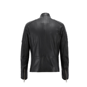 Chaqueta de cuero para hombre, chaqueta personalizada con bolsillo superior - Product Image 4