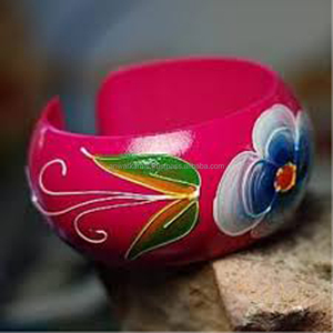 Prix raisonnables Grossiste Indien Artisanat Aluminium Fantaisie Laiton Fait À La Main Bracelet Peint - Product Image 1