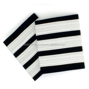 Parche de Epaulete de Cuero y Tela Oxford para Piloto OEM, Insignia de Rango de Dos Rayas Doradas, Trenza de Alambre Dorado Francés al por Mayor, Hecho a Mano - Product Image 4