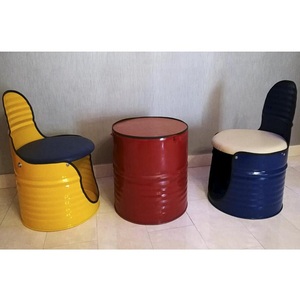 Moderno multicolor de hierro y cuero Bean Bag Drum Chair Último diseño de muebles de oficina en casa - Product Image 3