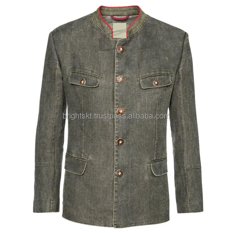 Alman geleneksel ceket Stachus kahverengi Jean Trachten erkek ceket (bavyera ceketler) % 100% Polyester kabuk kış pamuk OEM