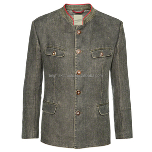 Chaqueta Tradicional Alemana Stachus Marrón Jean Trachten para Hombre (Chaquetas Bávaras) 100% Poliéster Exterior para Invierno Algodón OEM - Product Image 1