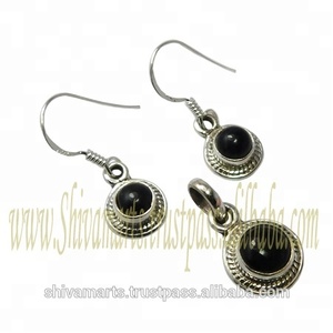 Gran oferta con Plata de Ley 925, conjunto de pendientes de piedras preciosas de ónix negro, conjuntos de pendientes colgantes de moda para mujer - Product Image 2